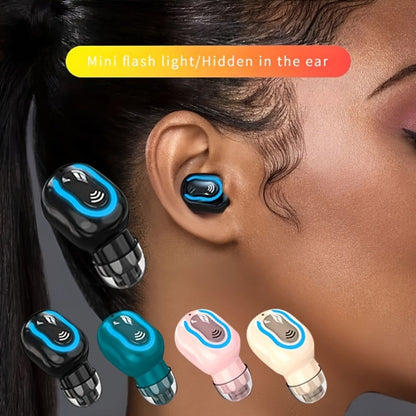 Mini Invisible Wireless Earphone Long Standby Condenser Microphone In-Ear Sport for Bedside Audio, Alarms and Room Entertainment