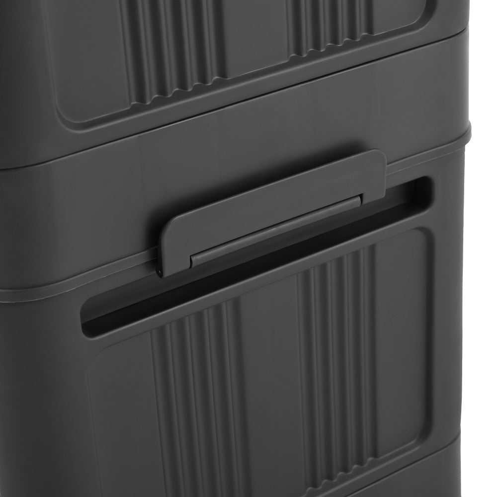 Storage Cart 4 or 5-Tier Enclosed Plastic Organizer with Double Doors, Folding Panels and Lockable Wheels