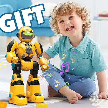 Gesture Control RC Robot Toy for Kids, Voice Recording, Programming, EMO LED Infrared Intelligent Interactive Robot