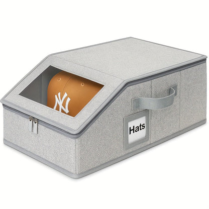 Hat Storage Box for Baseball Caps – Stackable Cap Organizer for Closet, Holds Up to 30 Caps, Freestanding Hat Boxes for Women & Men | 1pc