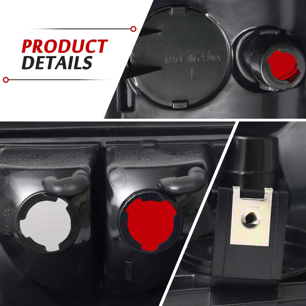 Tail Lights for Chevy Silverado 1500 2500 3500 1999-2006 & GMC Sierra 1999-2003 – Direct Replacement Pair | Black Housing | Smoked Gray