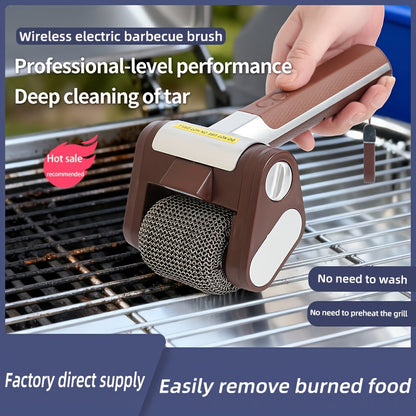 BBQ Grill Brush Electric Wireless Barbecue Cleaner Scraper for Grill Grates for Grilling, Camping and Outdoor Meals