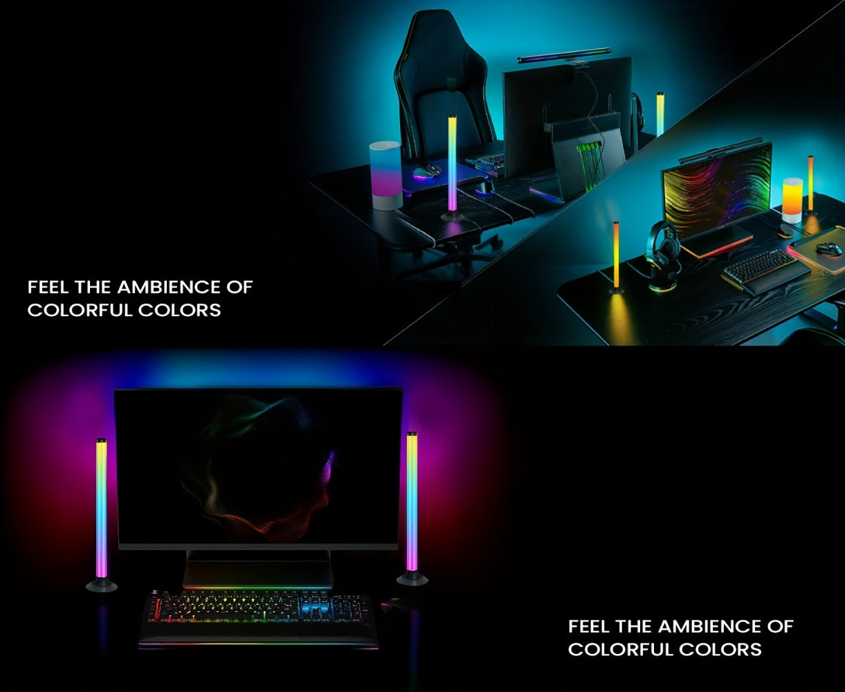 RGBIC LED Light Bar Music Sync RGB Ambient Lighting USB Powered 64+ Modes 16 Million Colors App, for Home, Desk and Accent Lighting