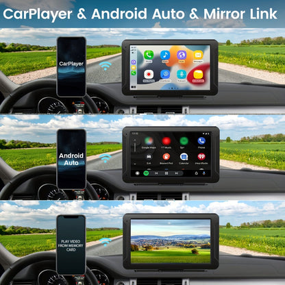 Portable Car GPS Navigation 8" – Wireless CarPlay & Android Auto, HD Touchscreen, Magnetic Mount, Mirror Link, FM Radio, AUX/USB/TF