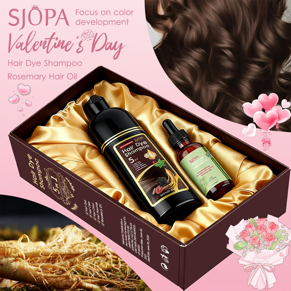 Hair Color Shampoo, SJOPA 5-in-1 16.9oz Bottle-and-Dropper Presentation with 12 Color Options