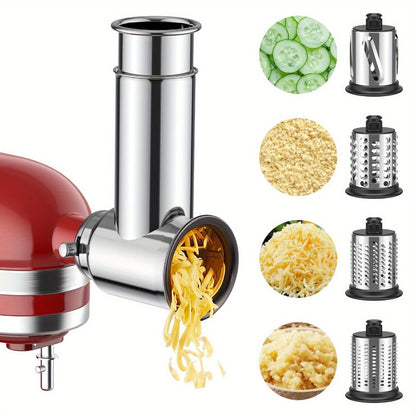 Stainless Steel Slicer Shredder Attachment for Stand Mixers with 4 Blades for Entryways, Bedrooms and Living Spaces