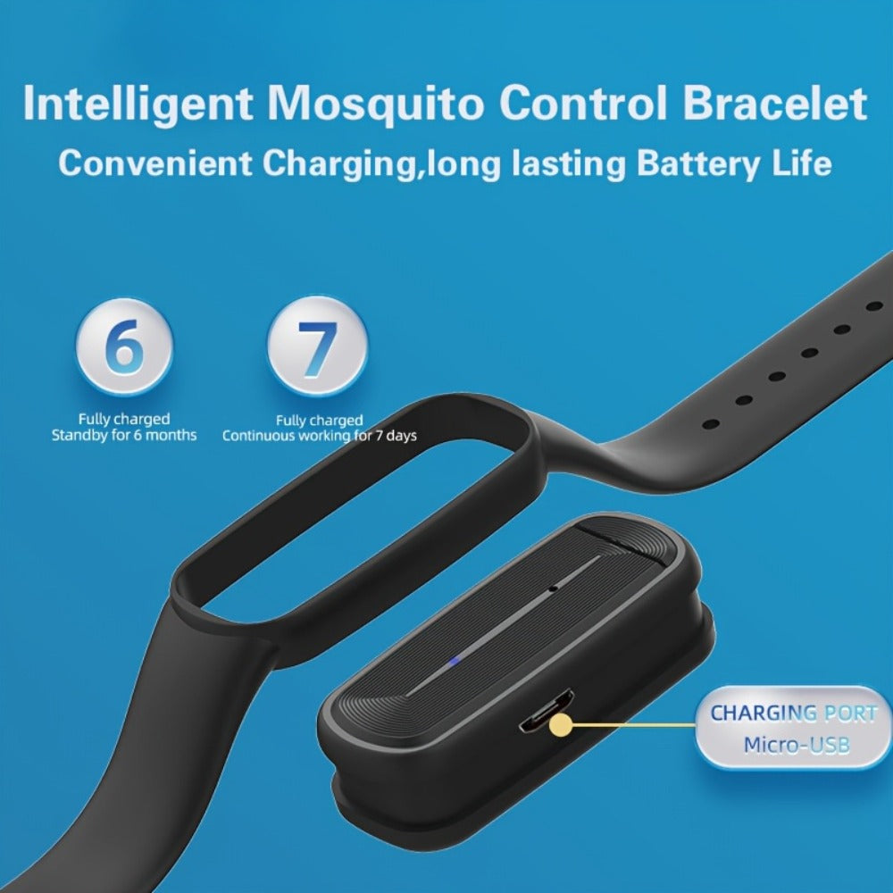 Ultrasonic Mosquito Bracelet 3-Pack, USB Rechargeable Intelligent Bug Wristband for Camping, Outdoor