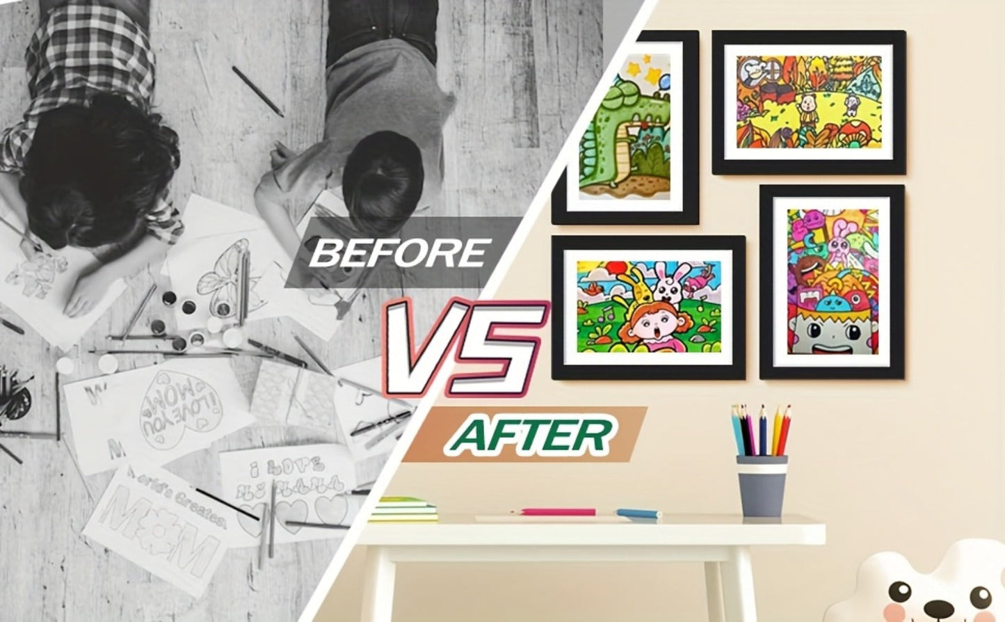 Kids Art Frame Changeable Front-Opening Display, Children Artwork Picture Frame for 8.5x11 & 10x12.5 Drawings
