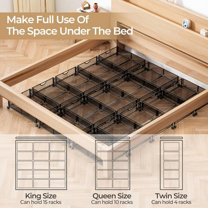 Low-Profile Metal Under-Bed Storage Cart with Four Swivel Wheels, Side Handles and 23.6-Inch Frame