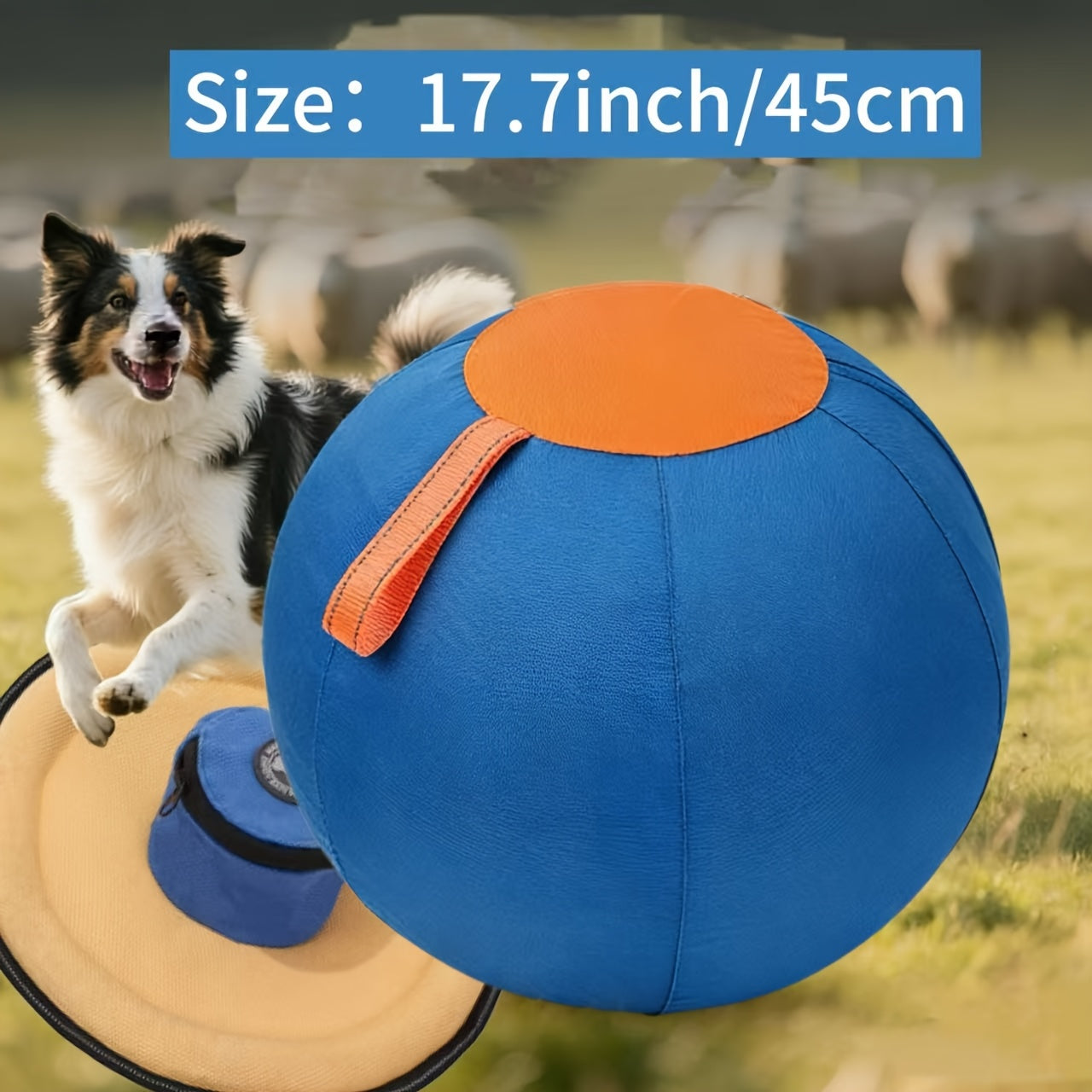 Dog Toy Large Inflatable Bear-Shaped Ball in Blue-Orange or Orange for Indoor and Outdoor Play