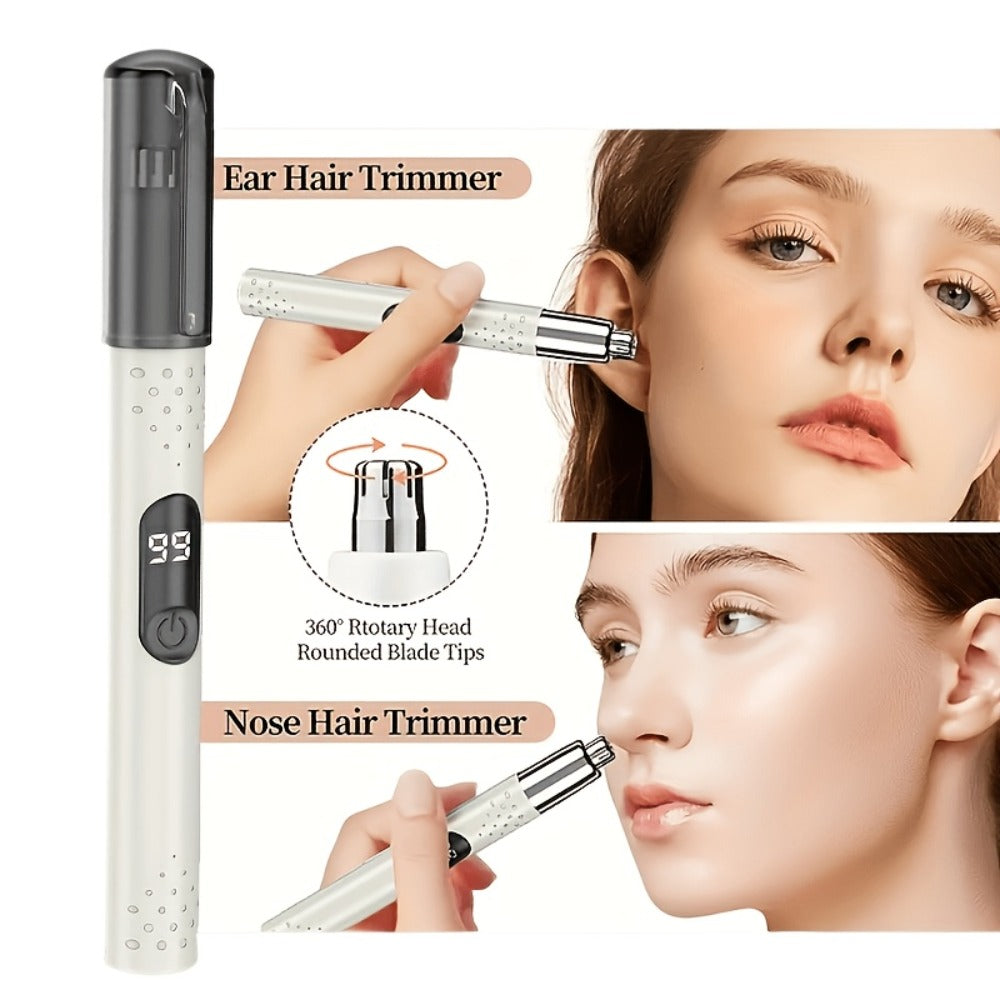 Nose Hair Trimmer Electric – USB Rechargeable Stainless Steel Unisex Trimmer for Nose, Ear & Eyebrow Hair, No-Pull Painless Cutting