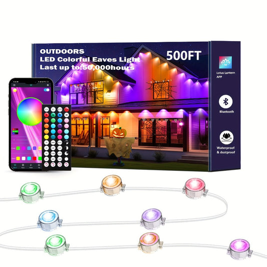 Permanent Outdoor Lights for Eaves RGB Color Changing, Music Sync, Dimmable, Timer, Multicolor & White