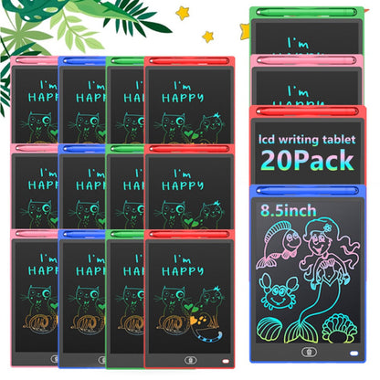 LCD Drawing Board 20 Pack for Kids 8.5 Inch Reusable Erasable Doodle Pad Electronic Writing for Parties, Celebrations and Guest Favors