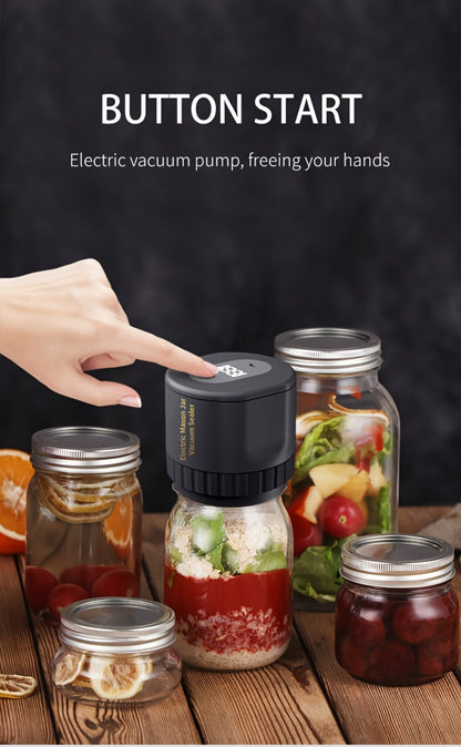 Electric Mason Jar Sealer One-Touch Vacuum Seal - 2025 New Model Jar Sealer Kit with Wide Mouth & Regular Mouth Lids