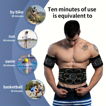 EMS Muscle Stimulator 3-Piece Set Rechargeable 6 Modes 18-Level Intensity for Muscle Training, Recovery & Pain Relief