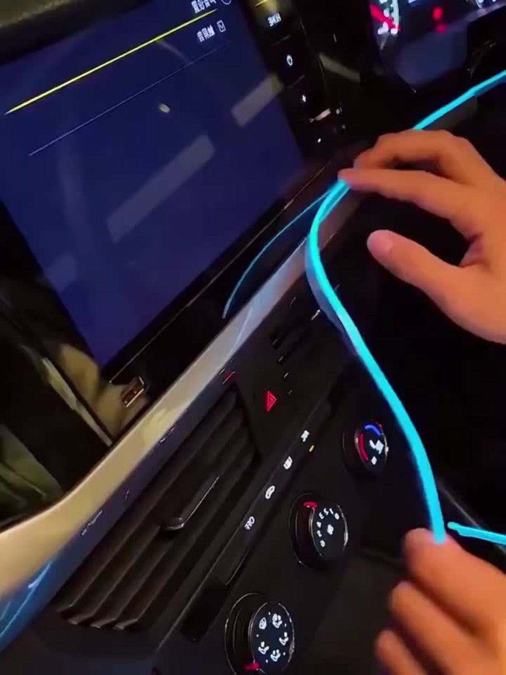 Three-Meter Fiber-Optic Car Interior Ambient Light Strip with App, Remote and Music-Sync Controls