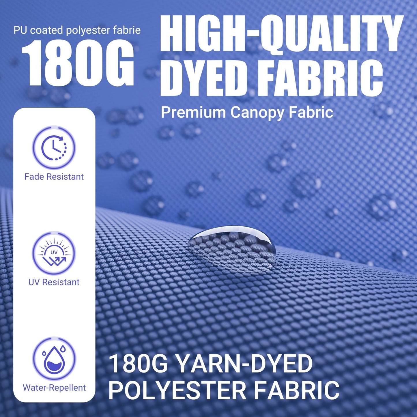 Patio Umbrella 15x7.5FT Double-Sided Style with Crank and Four Blue, Red, Khaki or Lake-Blue Options