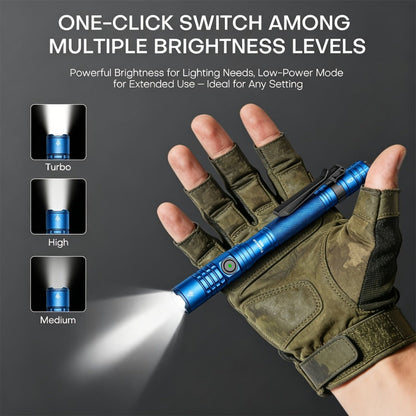 Tactical Penlight 1200 Lumen EDC Flashlight, High-Brightness Torch with Tail Switch Multi-Mode, Slim Pocket Light for Everyday Carry