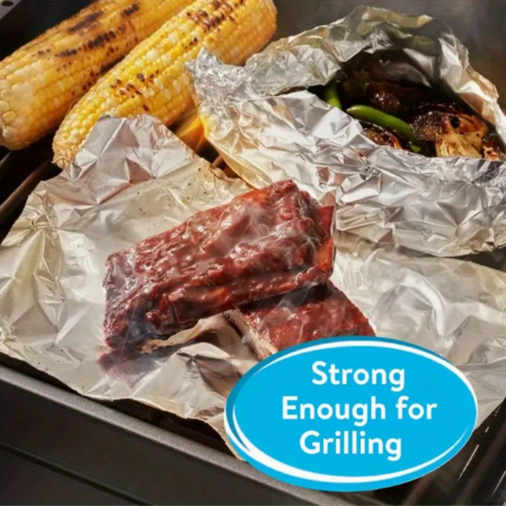 Aluminum Foil Roll 12 Inch Wide 30 Sq Ft for Restaurant Food Packaging Grilling Cooking for Grilling, Camping and Outdoor Meals
