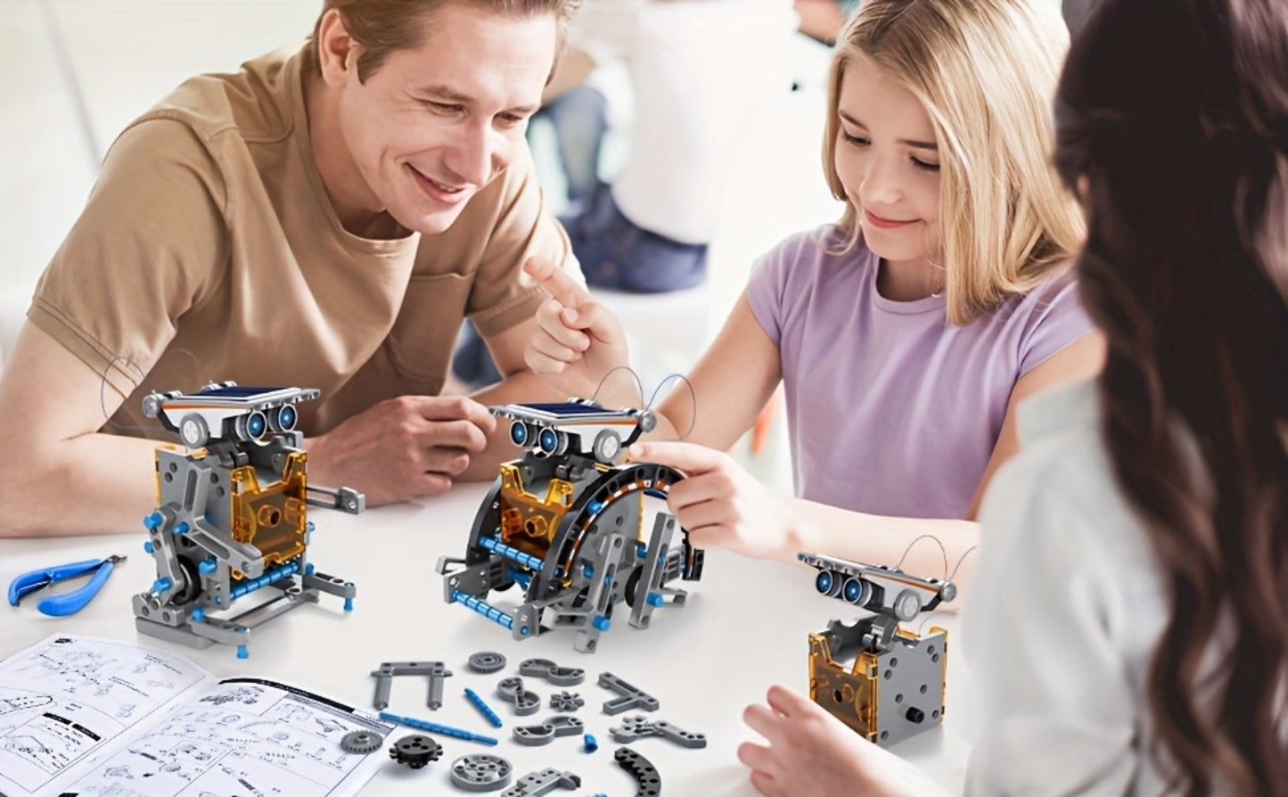 12-in-1 Solar Robot Kit for Kids Ages 8-13, Build Your Own Solar Powered Robot, STEM Engineering Building Toy