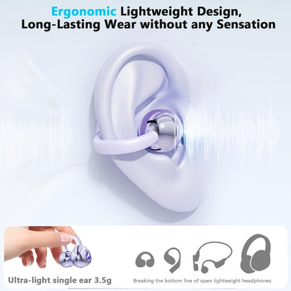 Open-Ear Clip Earphones Bluetooth 5.4 Wireless Earbuds for Glasses Wearers Small Ears Low Latency for an Everyday Personal Care Routine