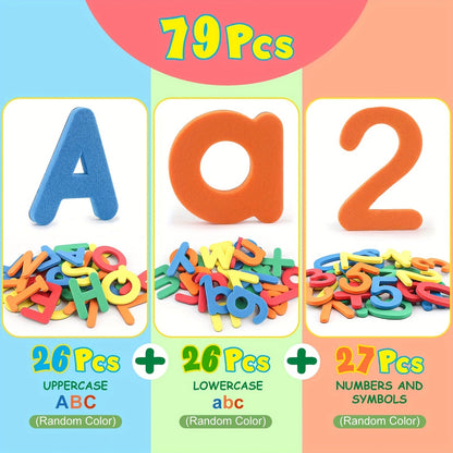 Magnetic Letters and Numbers for Kids 79-Piece Colorful Alphabet Fridge Magnets with the Listed Color, Size or Set Options for Everyday Use