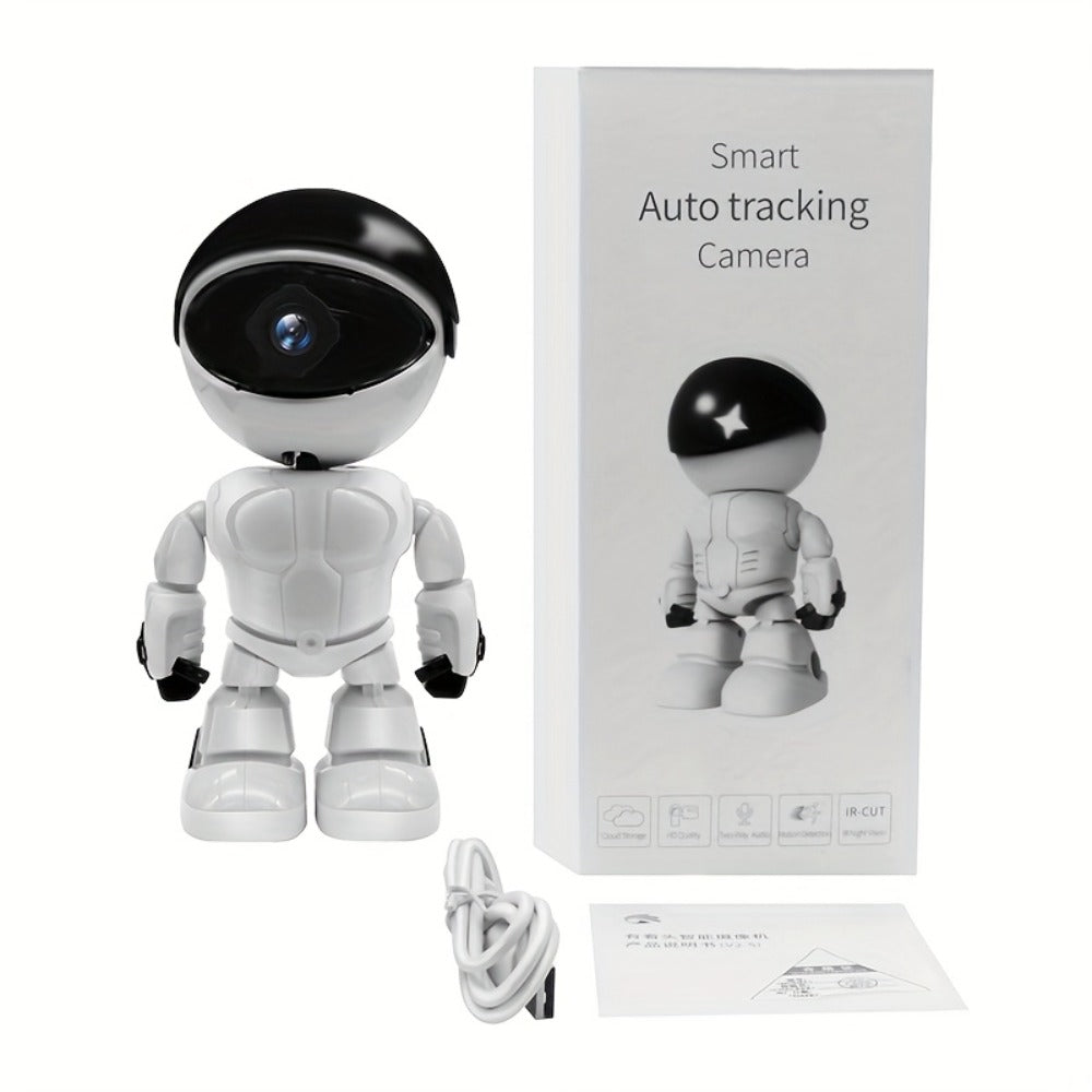 Security Camera 3MP Robot-Style Indoor Model with 360 Pan-Tilt, Auto Motion Tracking and Two-Way Audio