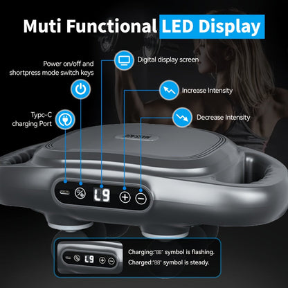 Tapping Massage Gun with 6 Interchangeable Heads, USB Rechargeable Handheld Deep Tissue Vibration Massager for Back
