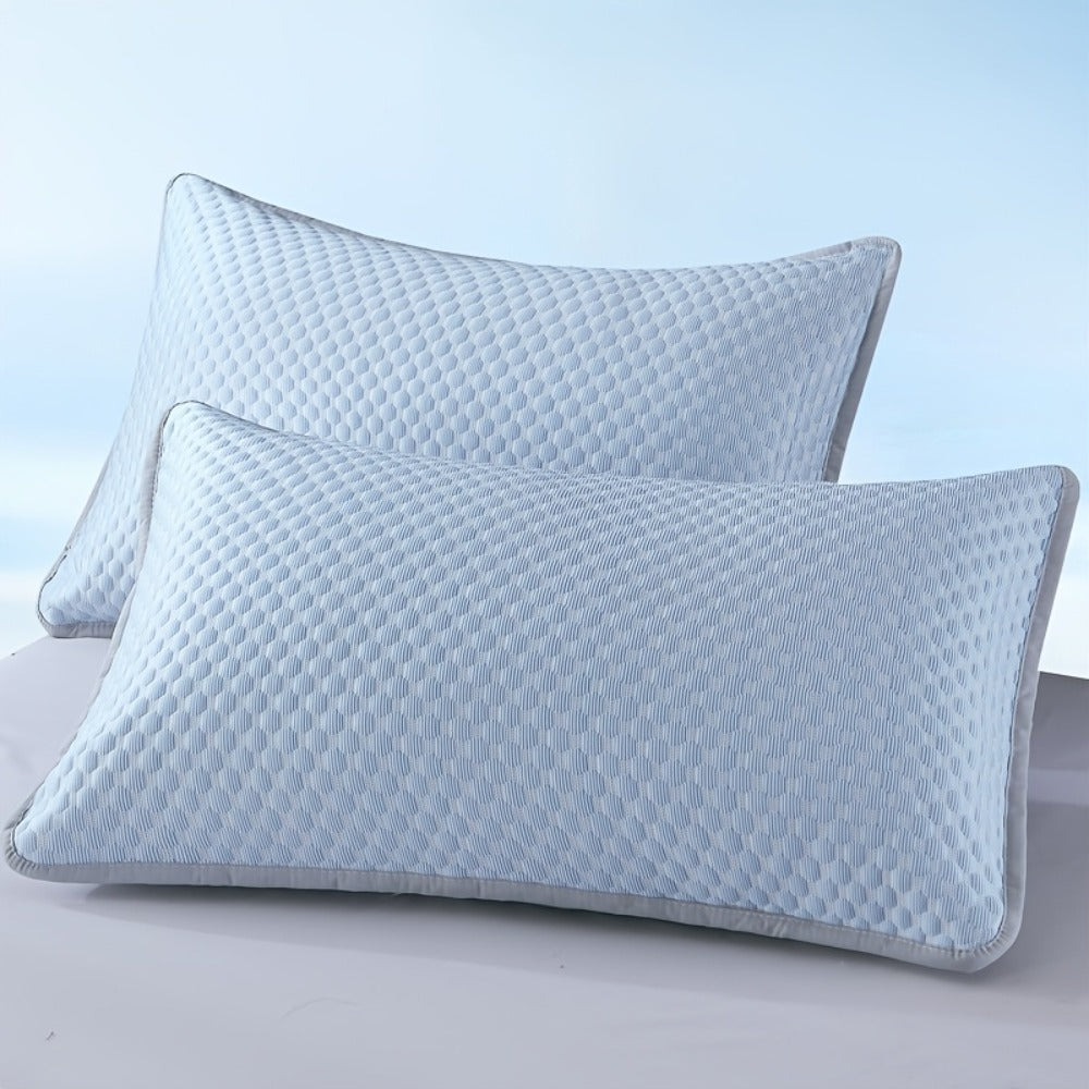 Cooling Pillow Cases 2-Pack 3D Ice Bean Texture, Polyester Pillowcases for Summer, Cool Sleep Bedroom Pillow Covers