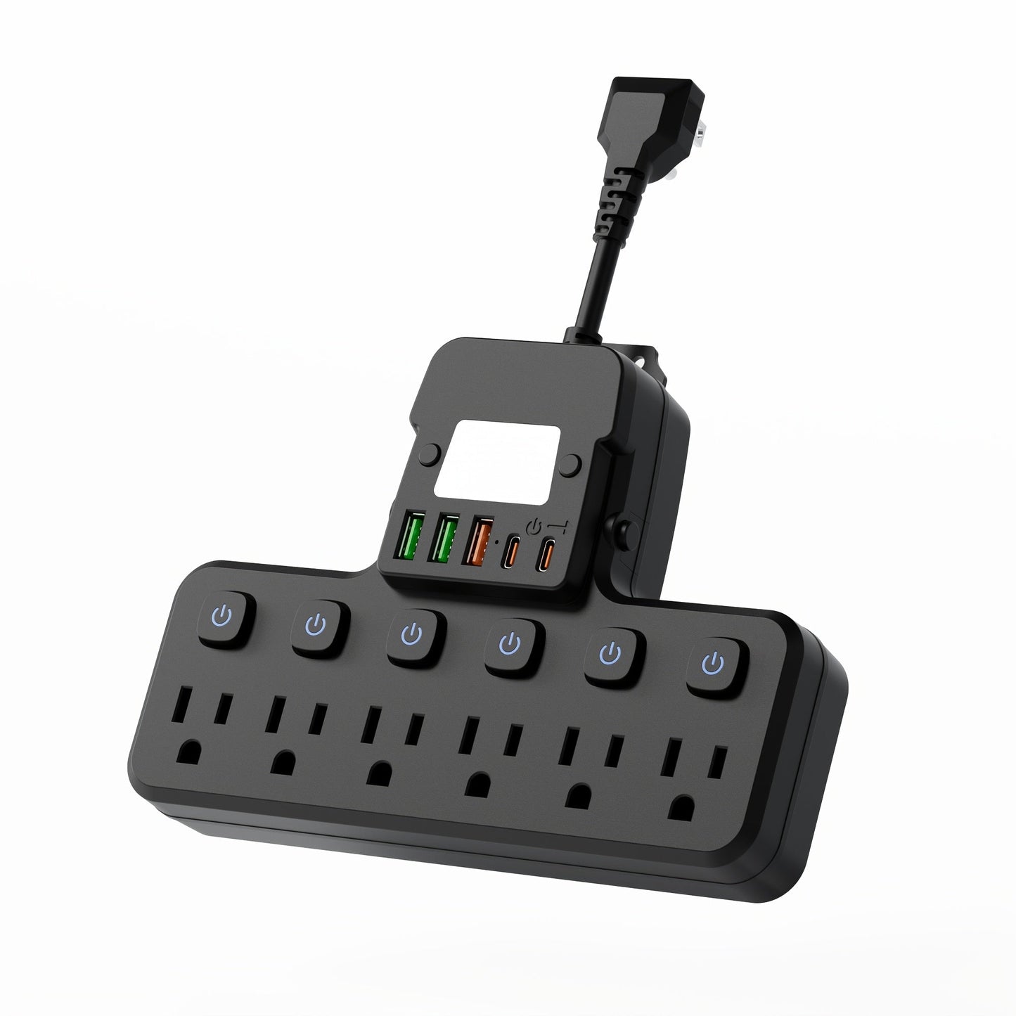 Night Light Wall Outlet Extender 11-in-1 with 6 AC Outlets & 5 USB Ports (3 USB-A & 2 USB-C), Surge Protector Adapter for Home