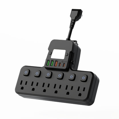 Night Light Wall Outlet Extender 11-in-1 with 6 AC Outlets & 5 USB Ports (3 USB-A & 2 USB-C), Surge Protector Adapter for Home