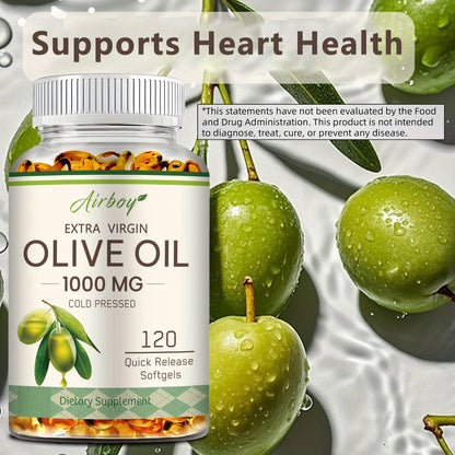 Extra Virgin Olive Oil Capsules 120 Softgels with Omega-9 Omega-6 & Palmitic Acid for Bath Time, Home Spa and Personal Care