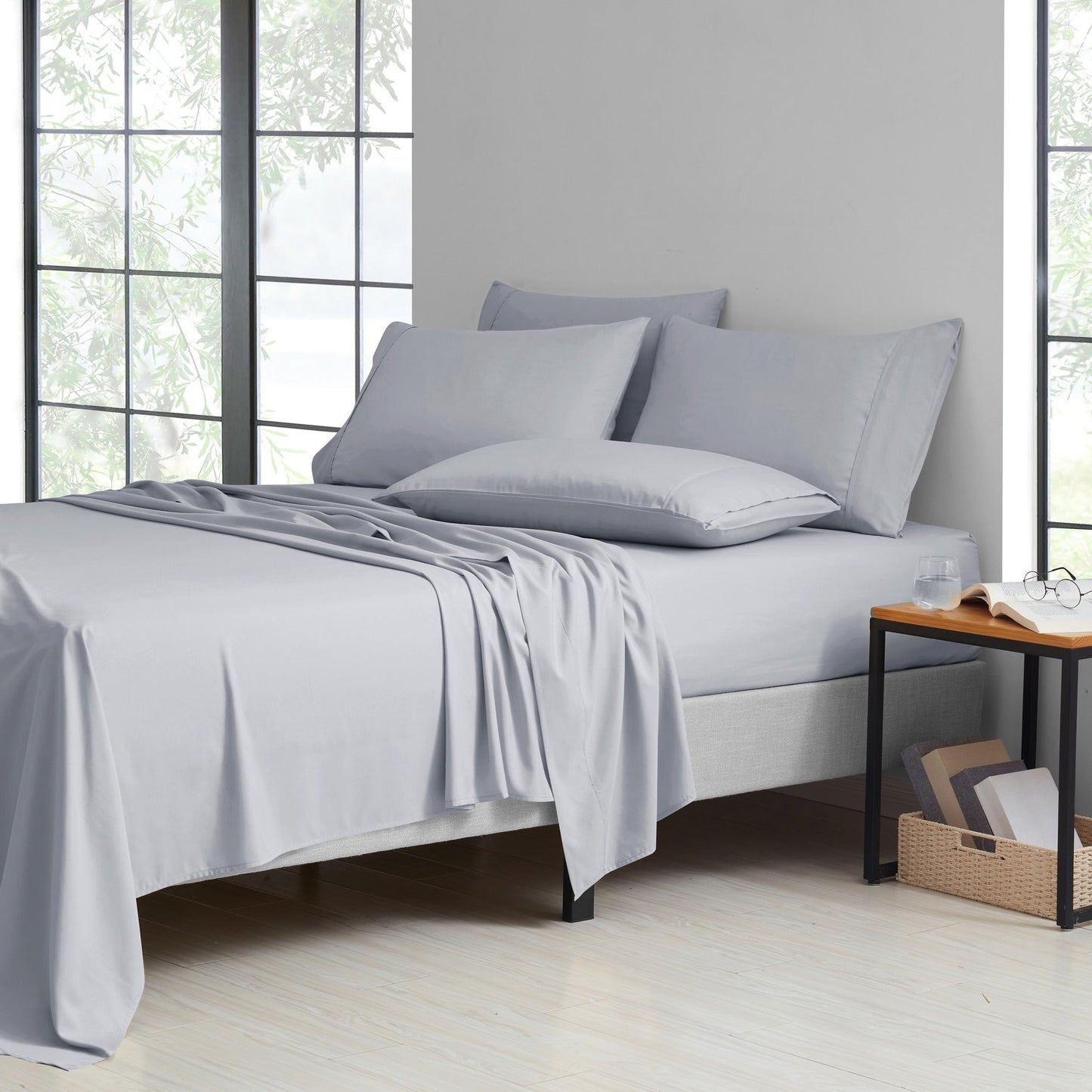 Microfiber and Bamboo Blend Sheet Set with 3- or 6-Piece Packages, 20 Colors and Five Bed Sizes