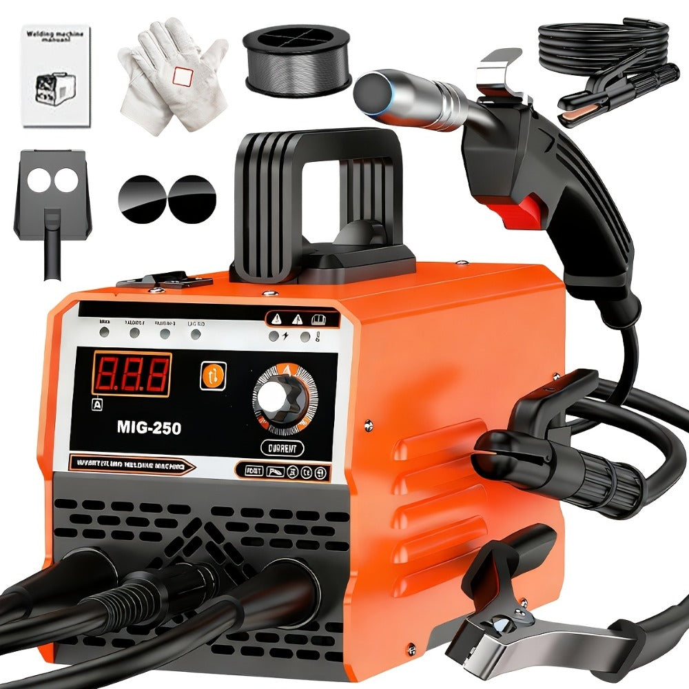 MIG Welder 3-in-1 Welding Machine 110V 105A Gasless MIG Stick ARC Portable Welder Kit with Rubber Case