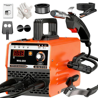 MIG Welder 3-in-1 Welding Machine 110V 105A Gasless MIG Stick ARC Portable Welder Kit with Rubber Case
