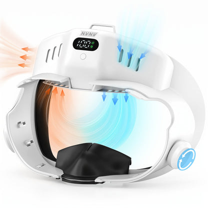 Meta Quest 3 VR Cooling Fan with Anti-Fog Face Pad – Dual Turbo 3-Speed 1000mAh Battery Breathable Face Interface Replacement