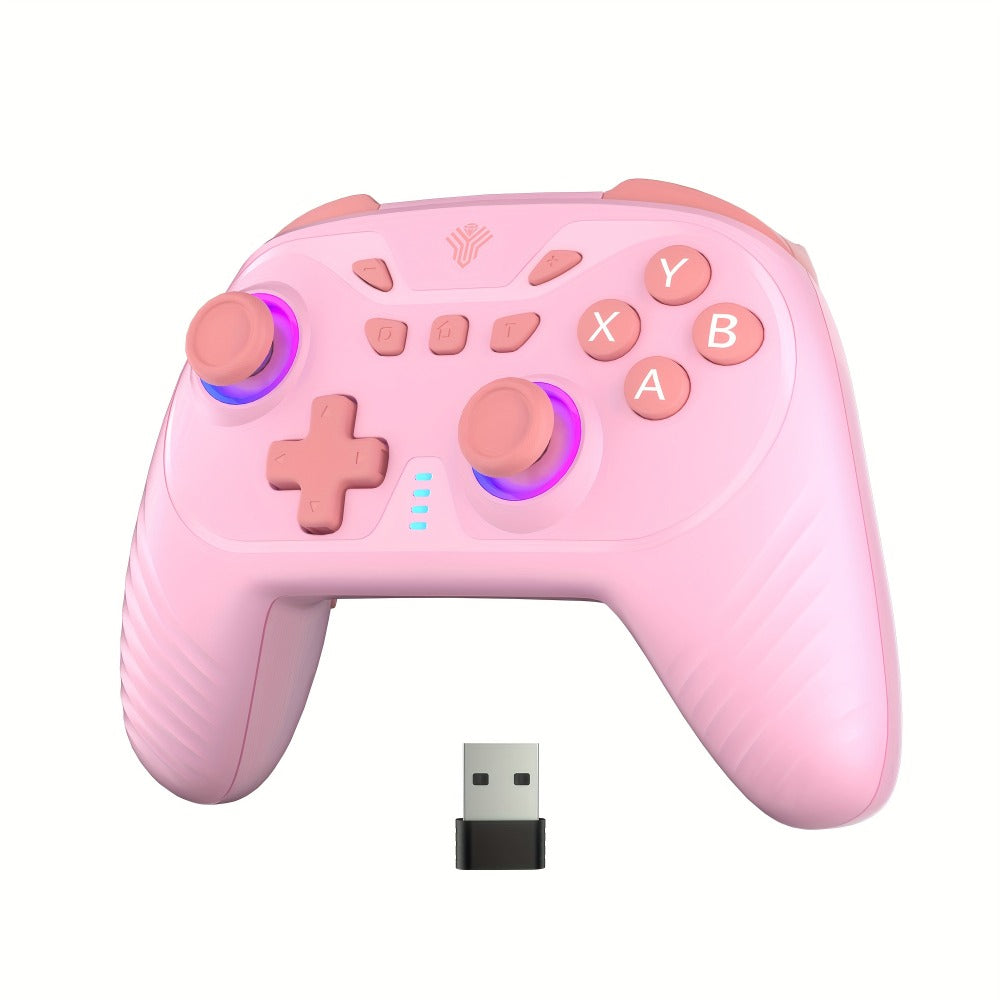 2.4G Wireless PC Game Controller in Five Colors with Hall-Effect Sticks, RGB Lighting and USB Receiver