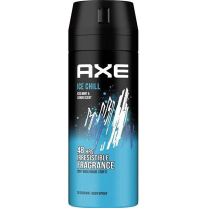 Axe Ice Chill Deodorant Body Spray for Men 3 Pack 150ml Fresh Cool Scent Non-Sticky Formula for Entryways, Bedrooms and Living Spaces