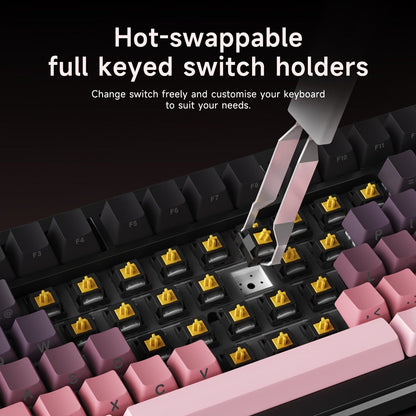 Hot Swap Gasket Mechanical Keyboard AJAZZ AK820 75%, Wireless 2.4GHz & Wired, Volume Knob, South-Facing RGB