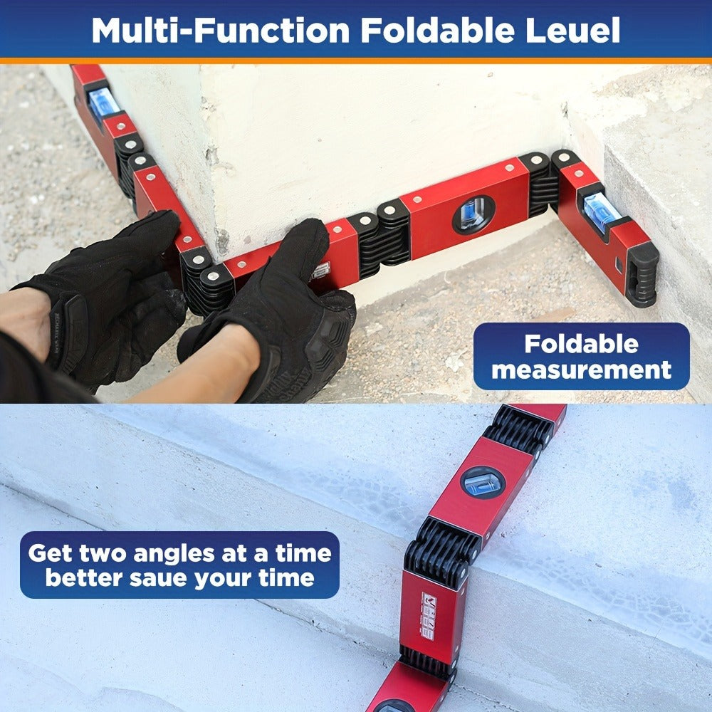 Folding Level Multifunction Multi-Angle Measurement Woodworking Tool Foldable Post Level Precise Leveling Any Position for Home Renovation