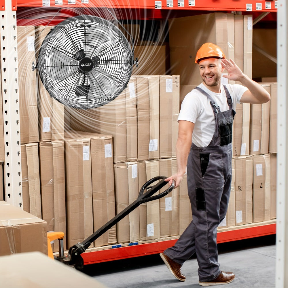 Wall Mounted Fan 18"/16" with 3 Speed Settings, Quiet Electric Fan for Home, Garage & Industrial Use