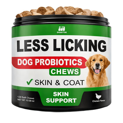Dog Immune & Gut Support Chews 120ct – Chicken Flavor Soft Chews for Healthy Skin & Coat, Digestive Health & Immune Boost