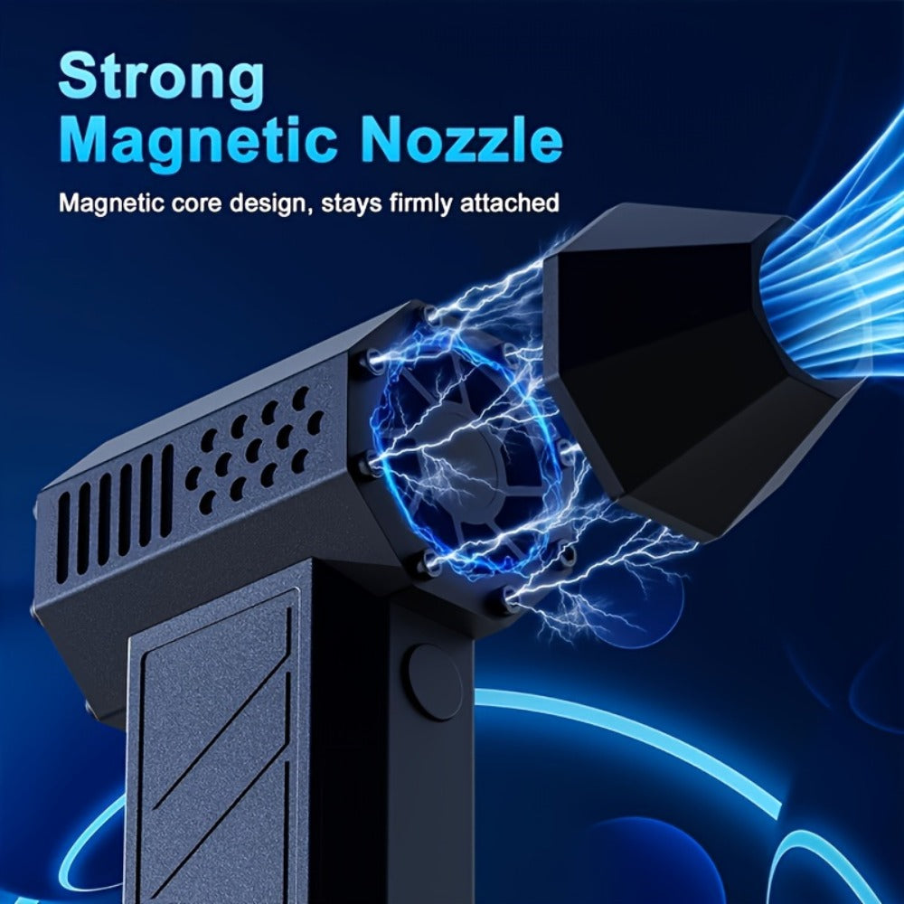 130000RPM Super Turbo Air Blower USB-C Fast Charging, 52M/S Hurricane Airflow, Adjustable Speed, 5000mAh Battery