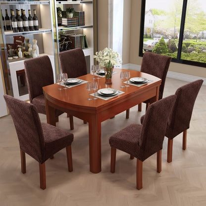 Chair Cover Set of 4 or 6 Stretch Jacquard Dining Slipcovers in Eight Available Color Choices