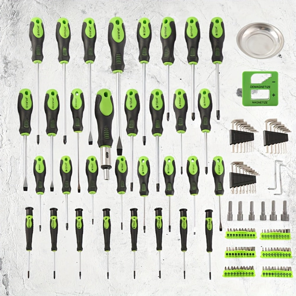 Screwdriver and Bit Organizer Set with 100-, 118- or 126-Piece Color-Coded Rack Configurations