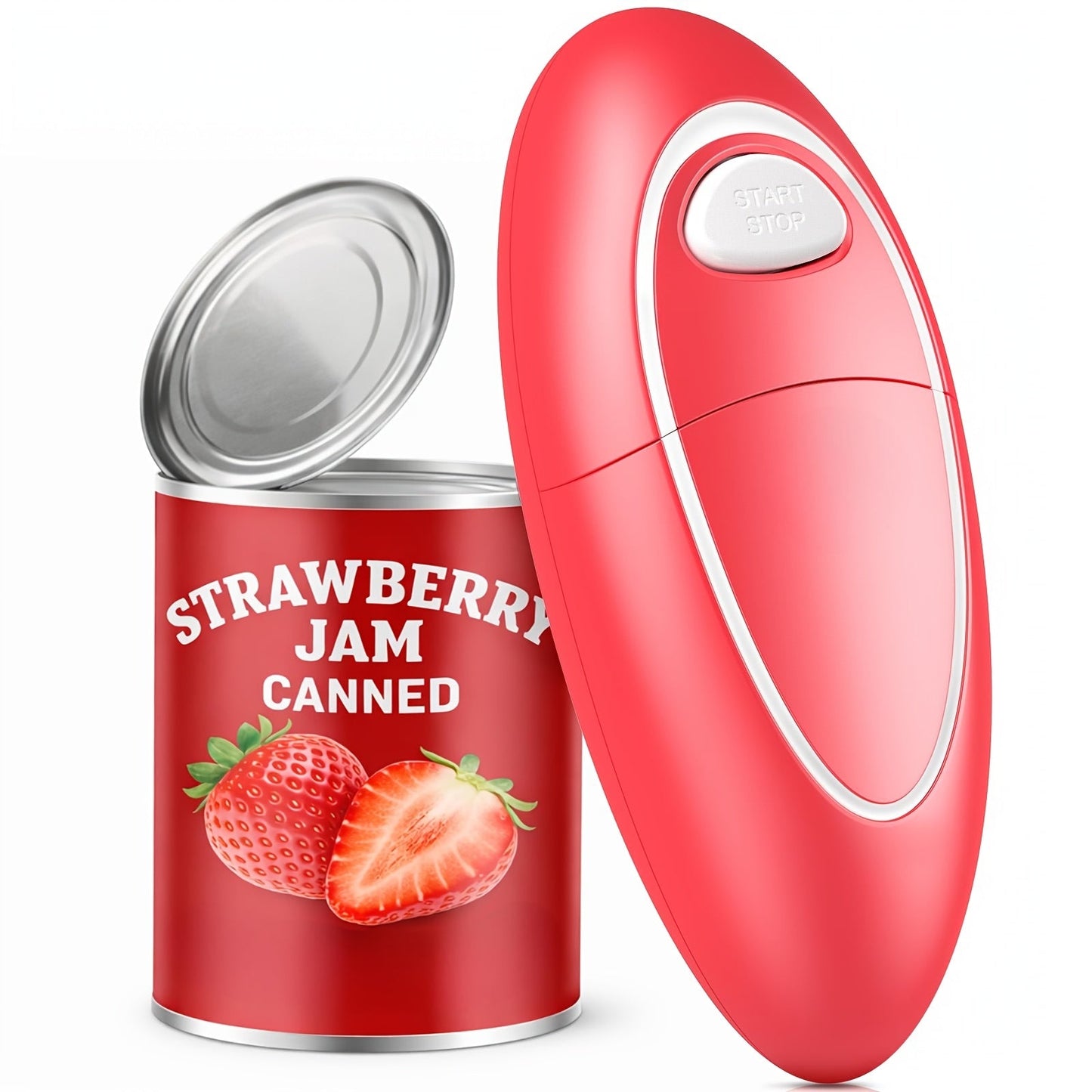 Electric Can Opener One-Touch Automatic – Smooth Edge Battery Operated Handheld Opener for All Can Sizes, Best Kitchen Gadget for Seniors