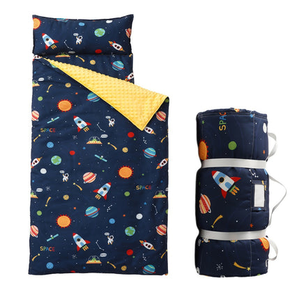 Kids Nap Mat Roll-Up Sleeping Mat for Daycare & Travel - 100% Polyester, Fun Prints for Entryways, Bedrooms and Living Spaces