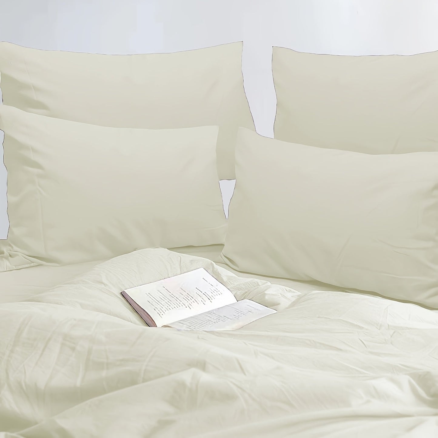 Microfiber Pillowcases Set of 4 – Soft Brushed 90GSM Wrinkle-Resistant Envelope Closure Pillow Covers, Queen & King Size, Multiple Colors