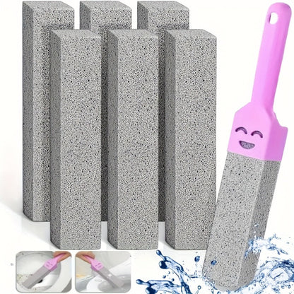 Pumice Stone Toilet Brush Set with Ergonomic Handle | Heavy-Duty Limescale Rust & Stain Remover | Non-Scratch Cleaning Tool for Bathroom