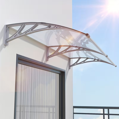 Door Awning Polycarbonate Window Canopy UPF50+ UV Rain Protection for Garden, Patio and Yard Use
